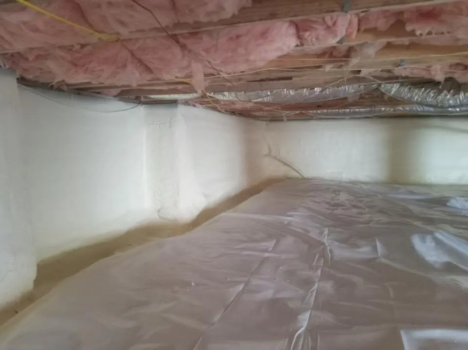 Crawl space encapsulation with closed-cell spray foam for Spray Foam Roofing Repair in Rockton